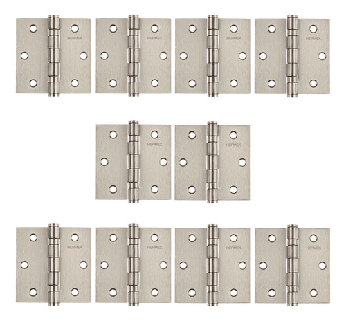 Bisagra Cuadrada 3´´ Acero Inox Cabeza Plana Hermex 10 Pz