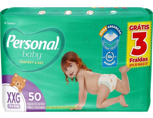 Fralda Personal Baby Protetc & Sec Tam: Xxg Com 200 Fraldas Tamanho Extra extra grande (XXG)