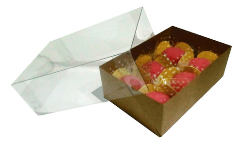 100 Caixas De Papel Kraft 4 E 6 Doces, Bombons (50 Cada)
