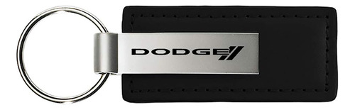 Dodge New Logo Black Leather Key Chain