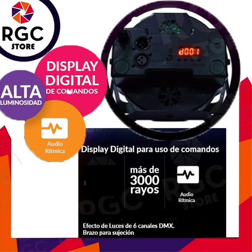 Pack X2 Luz Proton 18 Led Efectos Luces Rgb Audioritmico Dmx Dj Profesional Colores Programable Fiestas Eventos Salon
