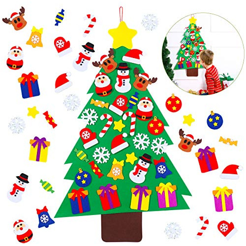 Juego De Árbol De Navidad De Fieltro 31 Piezas De Ador...