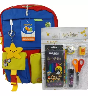 Mochila Infantil Escolar Brinde Kit Herry Potter Original