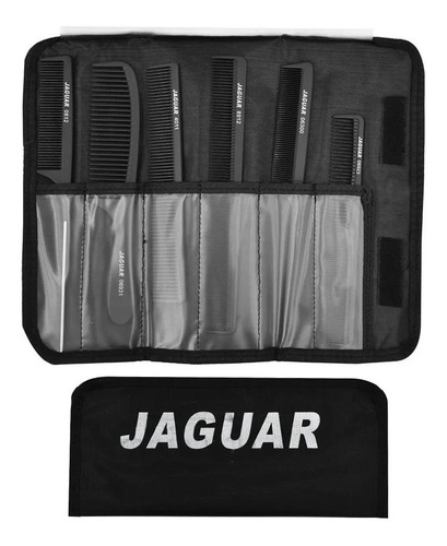 Set De 6 Peines Negros Para Peluquería - Jaguar