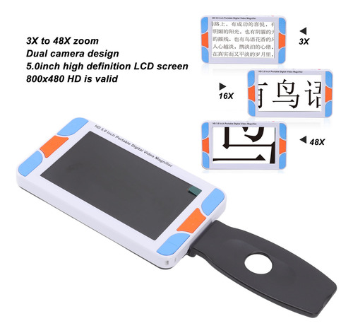 Lupa Digital Portátil Con Pantalla Lcd A Color De 5 Pulgadas