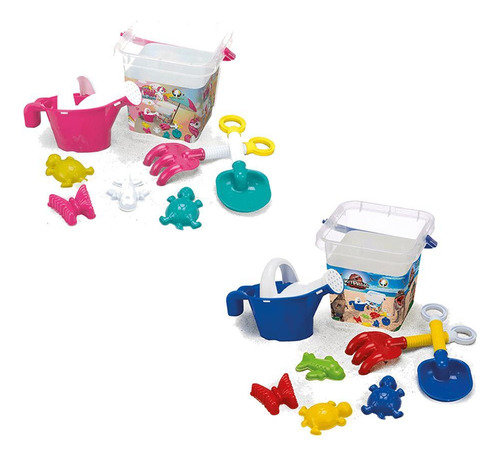 Kit Praia Baldinho Regador Acessórios 8 Peças Brinquedo