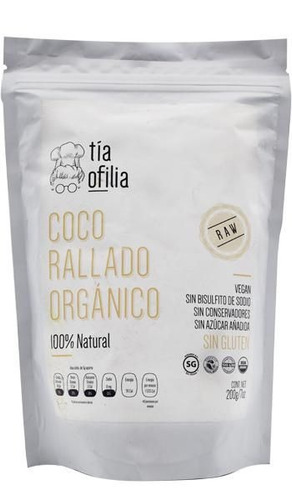 Coco Rallado Orgánico 200gr. Saludable Y Energético