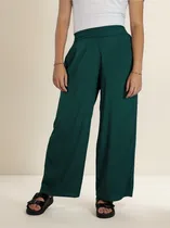 Comprar Pantalon Lino Color Verde Oscuro - Marca Daring Woman