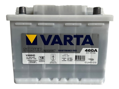 Imagen 1 de 6 de Bateria Varta Silver Va60hd Tipo 12x75 Bora, Suran, Golf, C4