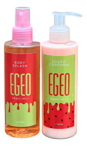 Kit Creme + Body Splash Egeo Sweet Meli Melancia -200ml Cada