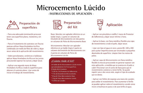 Imagen 7 de 10 de Microcemento Lúcido - Kit Rinde 5m2!