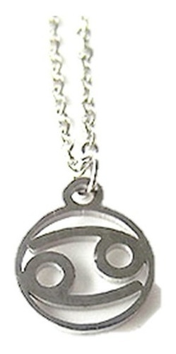 Imagen 1 de 5 de Cadena Acero Signo Cancer Dije Signo Del Zodiaco Regalo