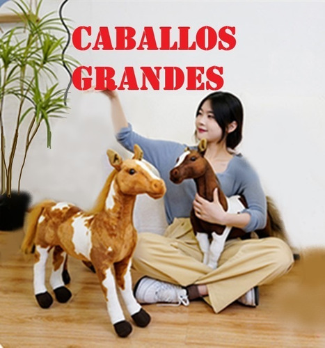 Caballo Realista Peluche Gigante Para Niños 60 Cms