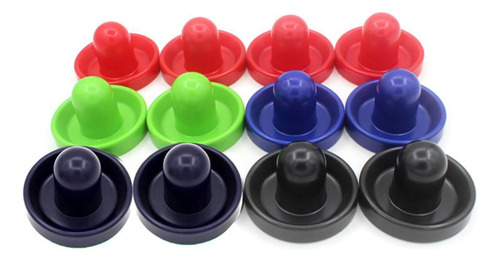 4 Empujadores De Air Hockey Y 8 Discos Empujadores Negro