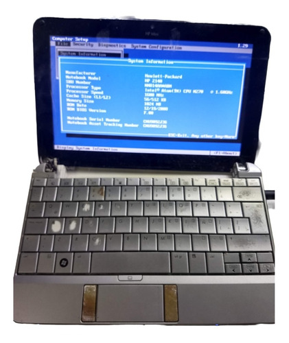 Carcasa Laptop Mini Hp 2140 Funciona Despieze Mother Display