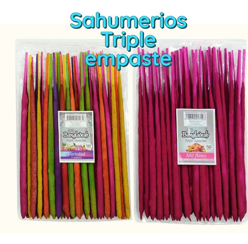 Sahumerios Triple Empaste Bangladesh X 50 Unidades Fragancia Incienso