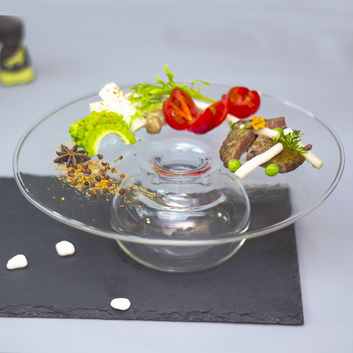 Plato De Cena De Vidrio Pasta Hielo Seco Plato Para 18 Cm