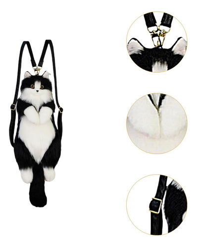 Bonita Mochila Con Forma De Gato De Con Bufanda Rosa