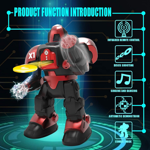 Robot Inteligente A Control Remoto Y Lanza Tazos Personaje Robot X1