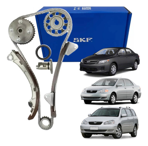 Kit Corrente Comando Com Polia Cvv Corolla 1.6 E 1.8 16v Skf