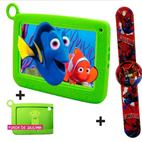 Tablet Niños + Reloj + Funda 4 Núcleos Android Verde