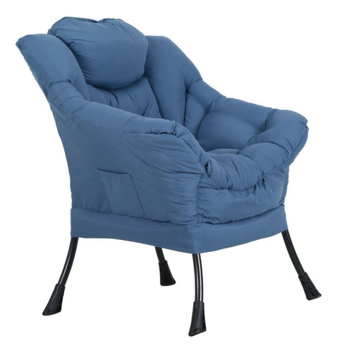 Poltrona Cadeira Estofada Leve Para Sala E Área Lazer Benoá Cor Azul