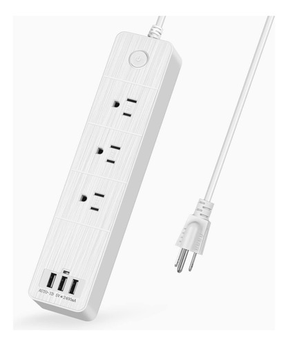 Phocar 3-outlet Power Strip Con 3 Puertos De Carga Usb, Mont