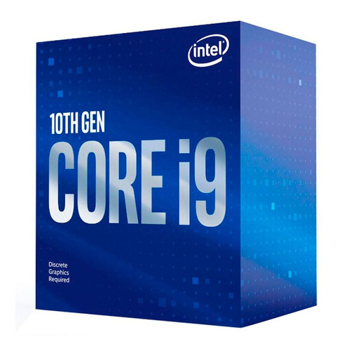 Processador gamer Intel Core i9-10900F BX8070110900F  de 10 núcleos e  5.2GHz de frequência com gráfica integrada