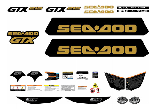 Kit Adesivo Faixa Jet Ski Sea Doo Gtx 215 Branco 2010 A 2012