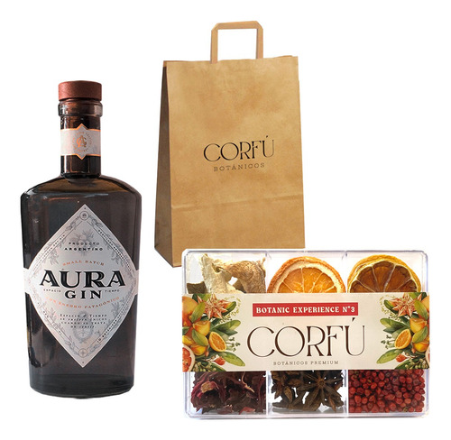 Kit Regalo Botanicos Gin Aura Cocteleria Flores X6 Corfu