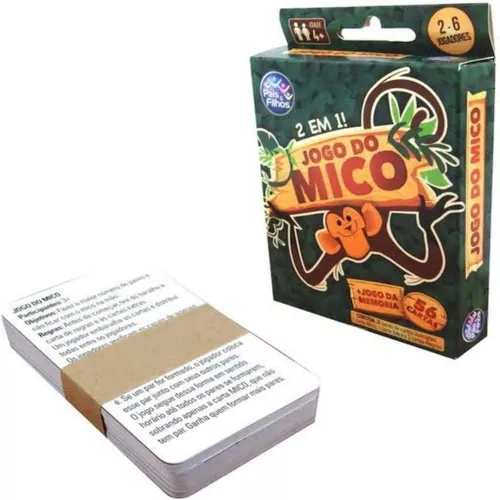 Jogo Do Mico + Jogo Da Memória Com 56 Cartas Ilustradas