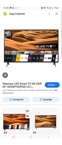 Televisor De 55 Pulgadas LG Modelo 55um7100psa LG Uhd Tv
