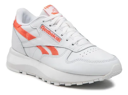 Tenis Mujer Reebok Classic Leather Sp Blanco naranja Env o gratis