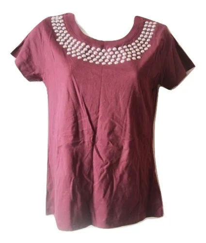 Blusas con pedreria online en el cuello
