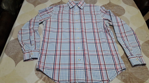 Camisa Banana Republic Blanca A Cuadros Celeste Rosa Classic