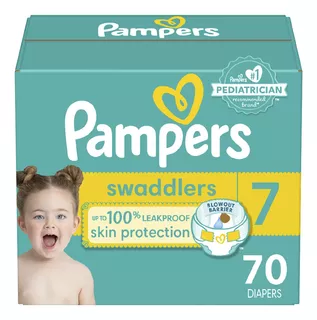 Pampers Swaddlers - Pañales Etapa 7, 70 Piezas. Para Bebés