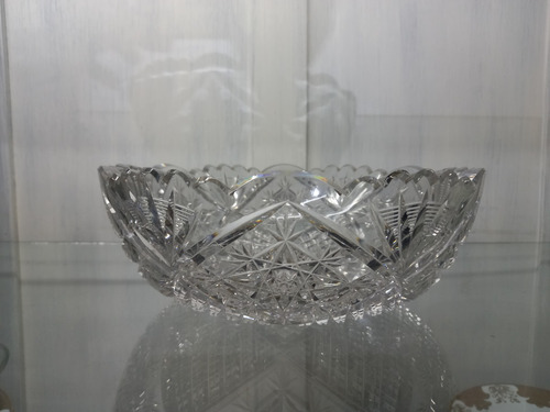 Manyantiques -  Antiguo Centro De Mesa Frutera Cristal Checo