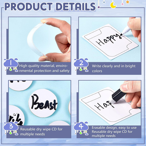 24 Tarjetas Reutilizables, Fichas Multifuncionales, Tarjetas