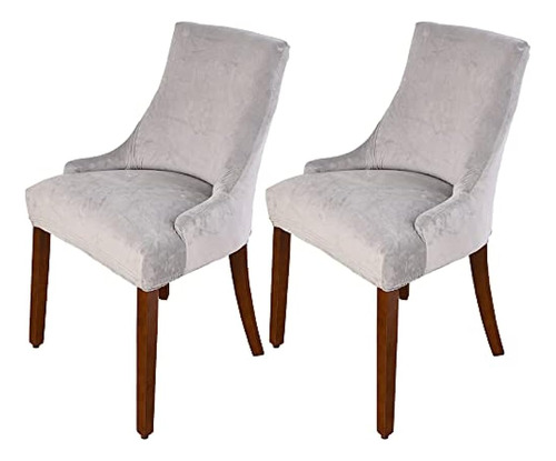 Topchances 2 Pack Velvet Wingback Side Chair Cover, Stretch 