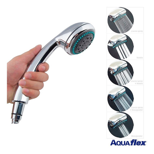 Imagen 2 de 5 de Duchador 5 Funciones Soporte Y Flexible 9005c/b S5 Aquaflex