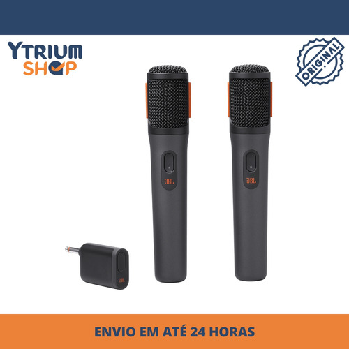 Kit Com 02 Microfone Sem Fio Jbl Partybox Wireless Original