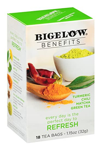 Bigelow Benefits Refresh Té Verde Matcha Con Chile Y Cúrcuma