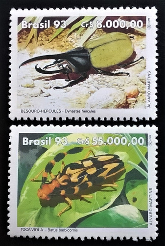 Brasil Insectos, Serie Yv. 2113-4 Escarabajos 93 Mint L12570