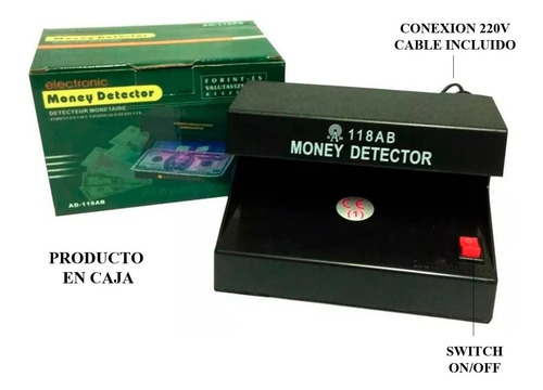 Imagen 5 de 10 de Detector Billetes Falsos Luz Violeta Maquina Detectora 220v