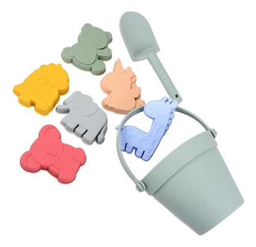 B Brinquedos De Areia De Praia Silicone Para Crianças Verde