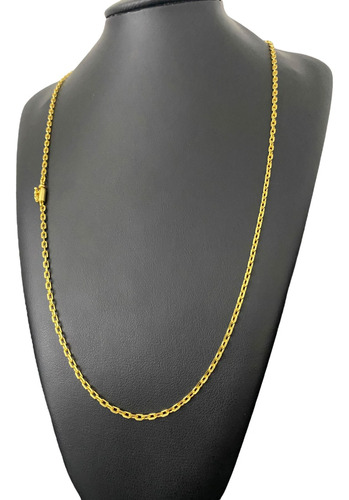 Cordão Fino 2mm Cadeado Banhado A Ouro 18k Luxo Masculino 
