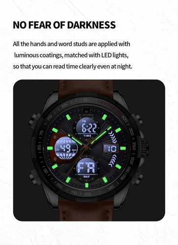 Reloj Deportivo Naviforce For Hombre, Reloj De Piel