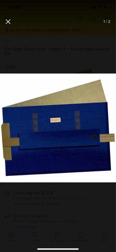 Imagen 3 de 9 de Set Tabla De Dibujo 1/4w+regla T+ Funda Impermeable V Color