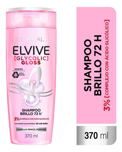Pack Elvive Glycolic Gloss: Shampoo+acondicionador+tratamien