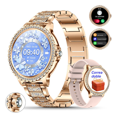 Reloj Inteligente 1.32 Bluetooth Ecg De Diamantes Para Mujer